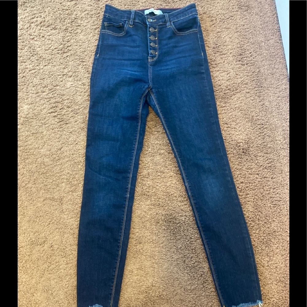 Carly Jeans High Rise Skinny Button Fly Stretch